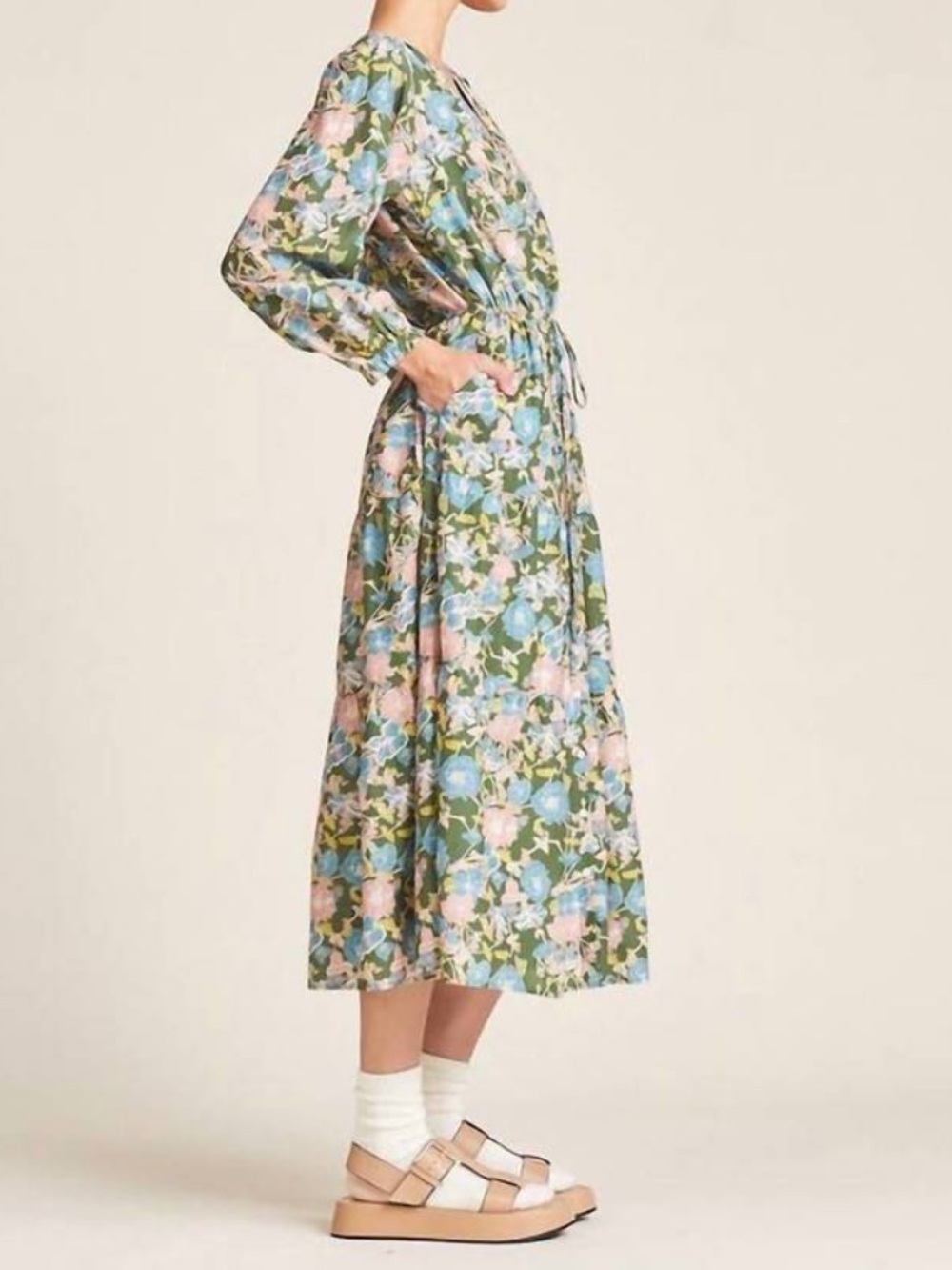 Birds of Paradis by Trovata Ainsley “B” in Spring Tendril Green Floral Dress - Picture 2 of 9